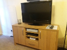 The TV is set up with some Sky channels (similar to freeview), a dvd player and a Wii console.